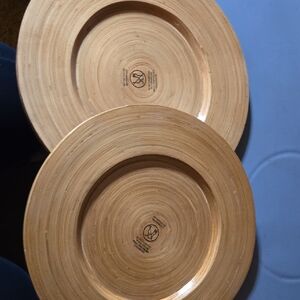 Pier 1 Set Of 2 Charger Wood Look Plates